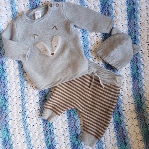 Just one you by Carter's Knit fox baby 3 pc set outfit